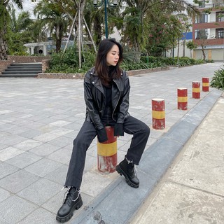 Áo da Biker Jacket