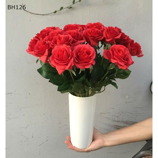 LỌ HOA HỒNG LỤA ĐỎ