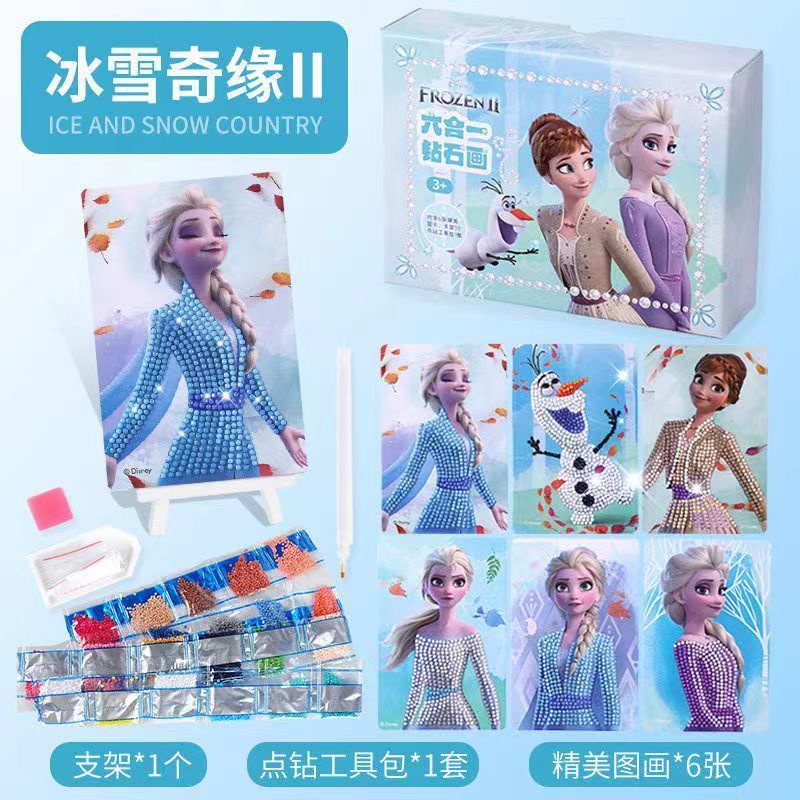 Miếng Dán Hình Công Chúa Elsa Disney Đính Đá Thủ Công Dễ Thương Cho Bé Gái Mẫu Giáo
