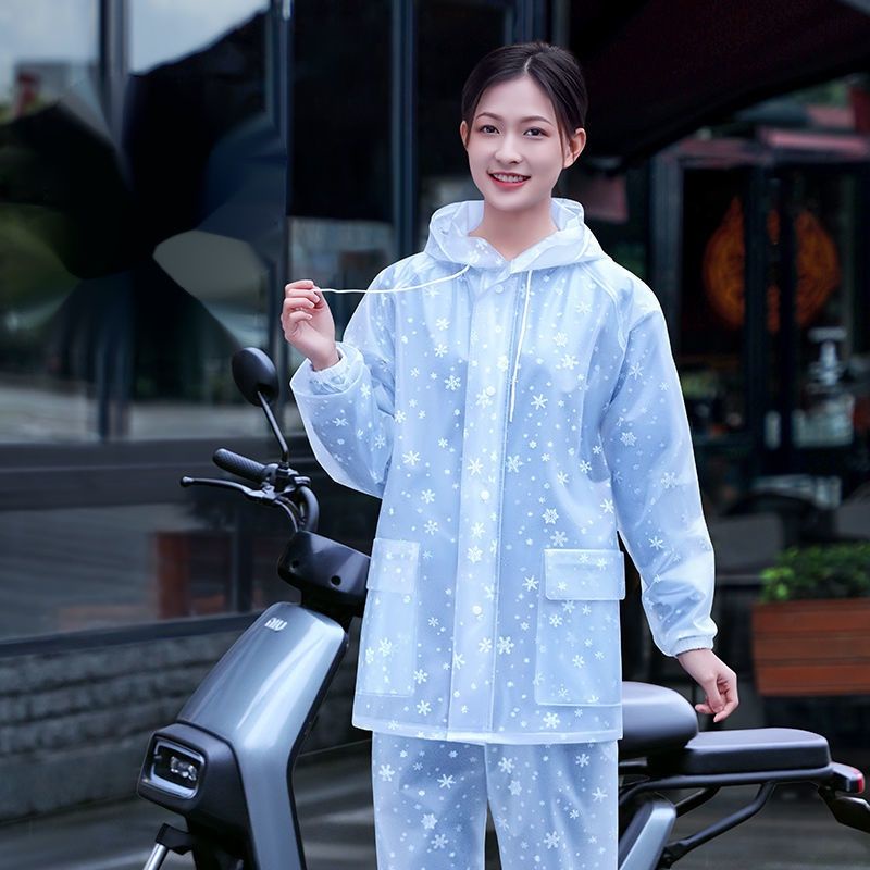 Áo mưa bộ trắng hoa tuyết, áo mưa bộ cao cấp chống nước