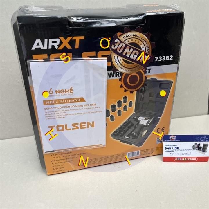 BỘ 17 MÓN SÚNG HƠI MỞ BU LÔNG 1/2 inch Tolsen Air Impact Wrench set 73382