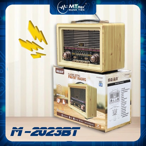 Đài FM Bluetooth M-2023BT Loa bluetooth 5.0 kết hợp đài radio phiên bản mới thiết kế cổ điển vintage retro sang trọng