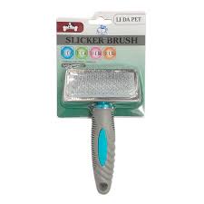 Lược Slicker Brush giúp gỡ rối lông, chải xù bông tạo hình lông, loại bỏ lông rụng dành cho chó mèo cán cao su cao cấp