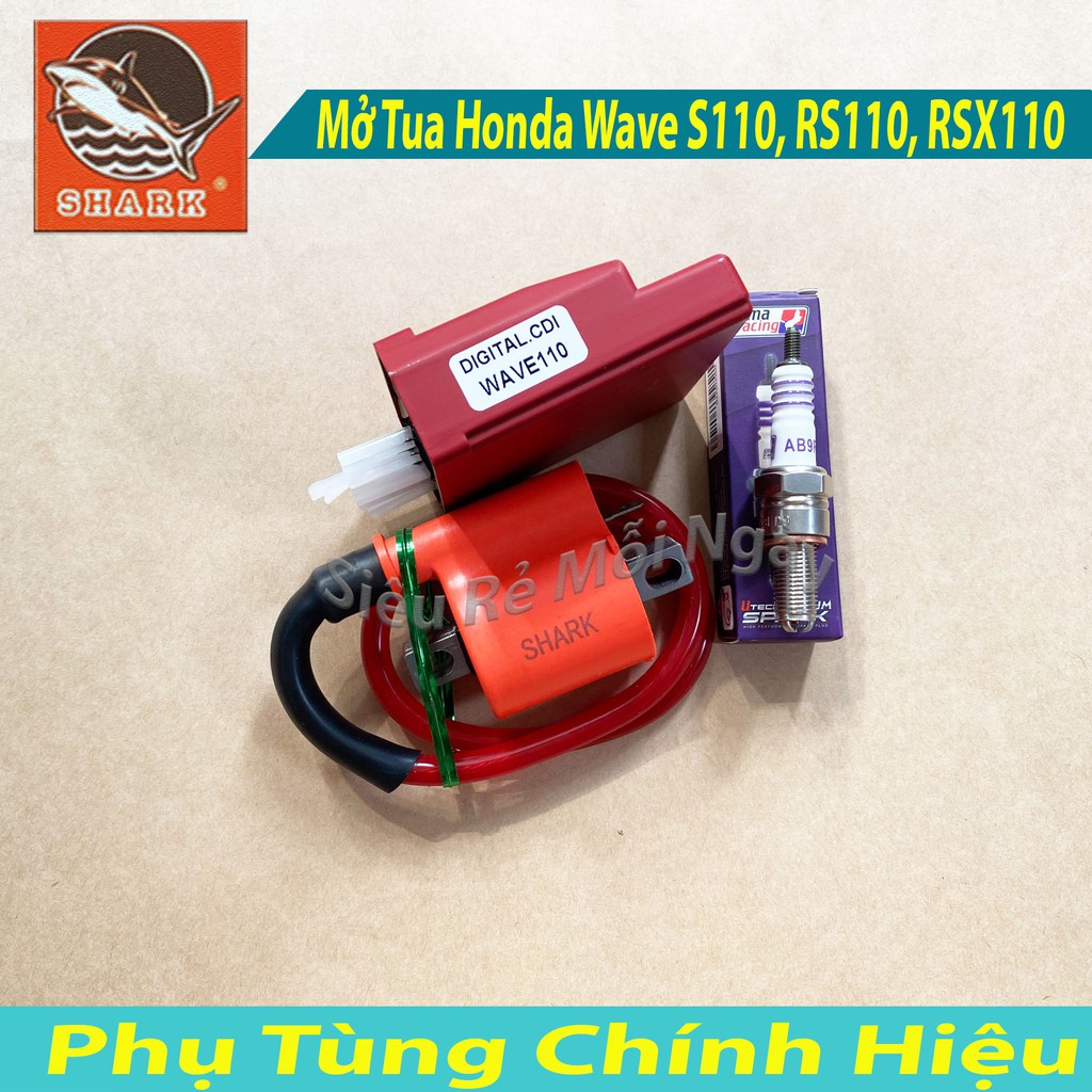 Combo IC và Mobin Sườn Shark, Bugi Uma Mở Tua Honda Wave S110, RS110, RSX110