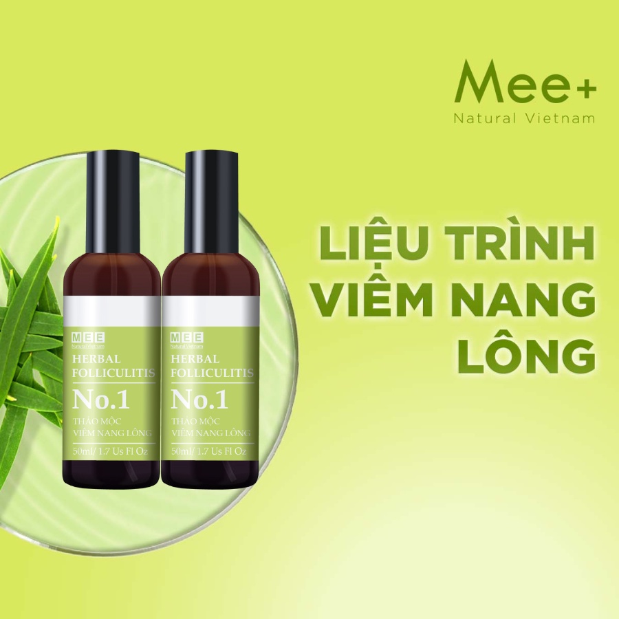 Bộ đôi xịt viêm nang lông MEE NATURAL 50ml - Thảo mộc viêm nang lông làm dịu kích ứng, mẩn đỏ Herbal Folliculitis