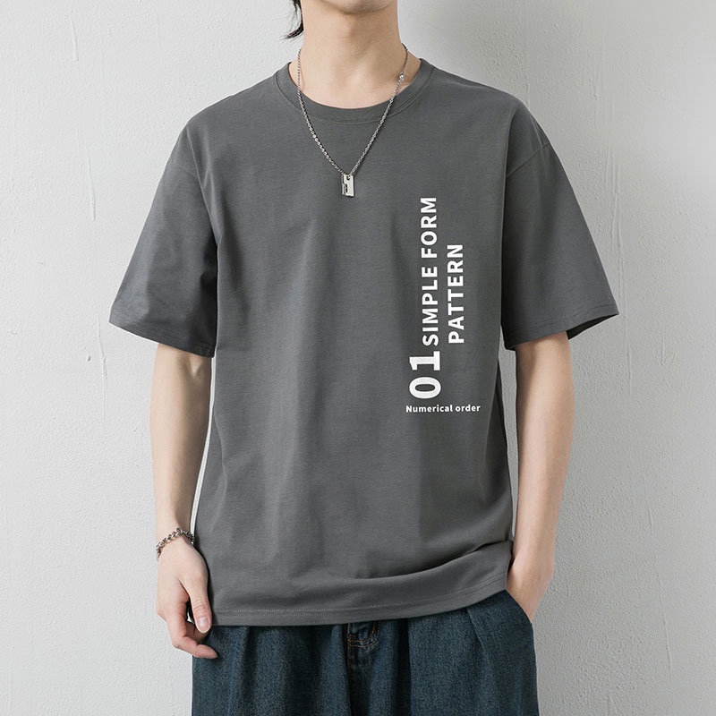 Áo Thun Cotton Ngắn Tay Dáng Rộng Thời Trang Hàn Quốc Dành Cho Nam