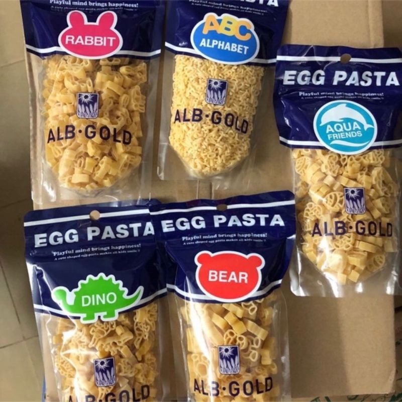 Mì nui Egg Pasta hình thú gói 90g Nhật Bản hạn sử dụng T9/2022