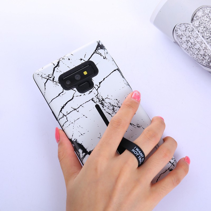 Ốp Lưng Samsung Note 9 Vân Đá Dây Móc Gía Đỡ