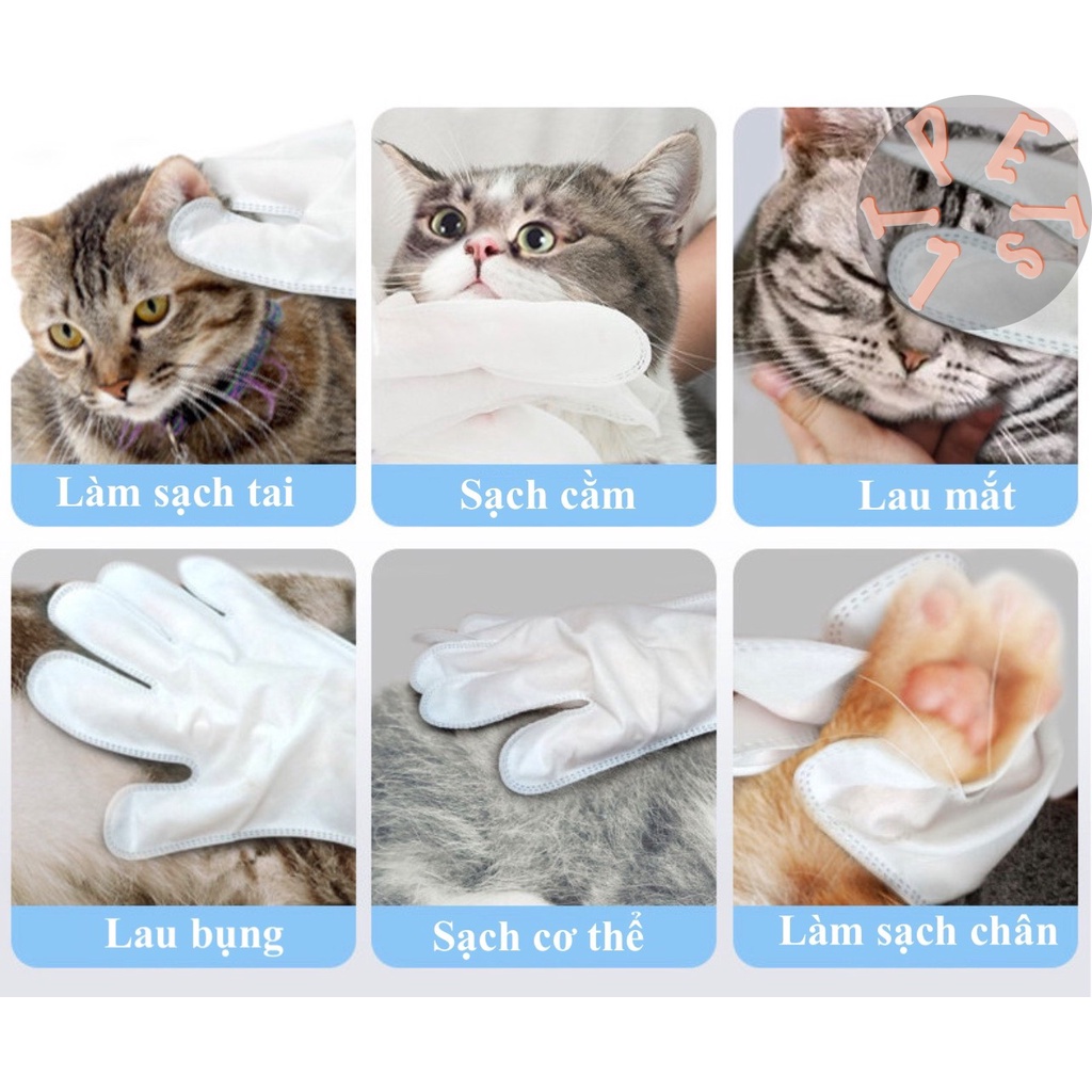 Găng tay SPA dùng 1 lần làm sạch thú cưng không gây kích ứng
