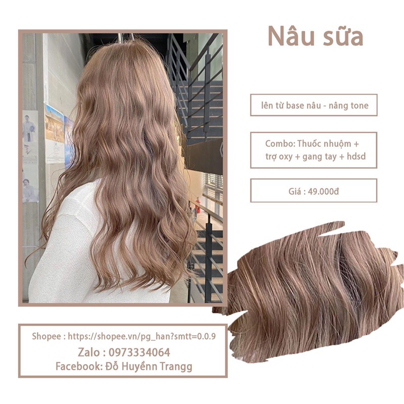 Thuốc Nhuộm Tóc màu NÂU TRÀ SỮA