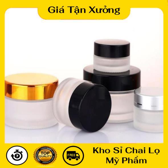 Hũ Chiết Mỹ Phẩm ❤ TRÙM SỈ ❤ Hũ chiết mỹ phẩm thủy tinh mờ 5g,10g,15g,20g,30g,50g đựng kem , phụ kiện du lịch