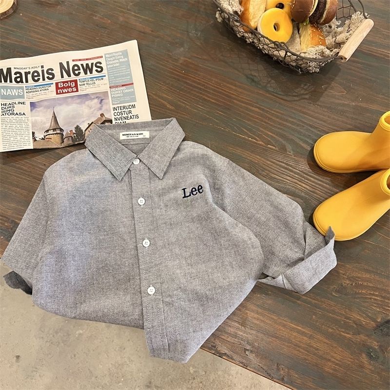 Áo Sơ Mi Tay Dài Kẻ Sọc Thêu Họa Tiết Kiểu Phương Tây Thời Trang Mùa Thu 2022 Cho Bé