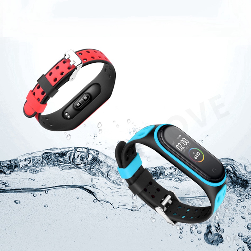 Duo Teng Dây Đeo Thay Thế Chất Liệu Silicon Màu Trơn Cho Xiaomi Mi Band 4 3