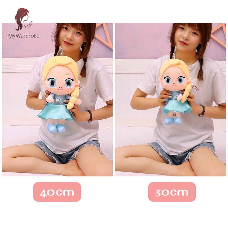 Gối nhồi bông siêu mềm hình công chúa Elsa Anna Frozen cho bé