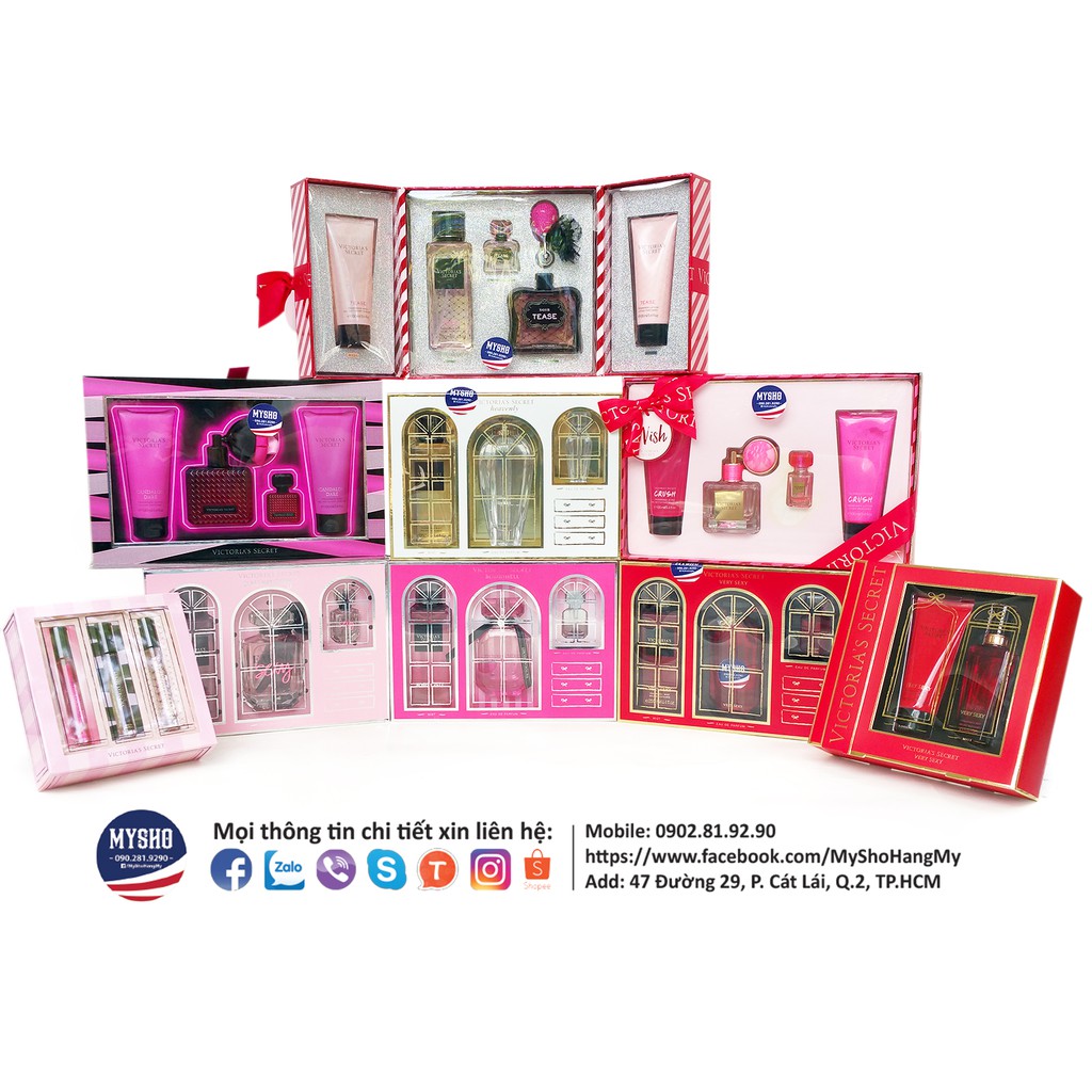 Big sale Nước hoa Victoria Secret Very Sexy, Bombshell, Scandalous, Eau So Sexy, Heavenly, Tease - USA, bộ 100ml | Thế Giới Skin Care