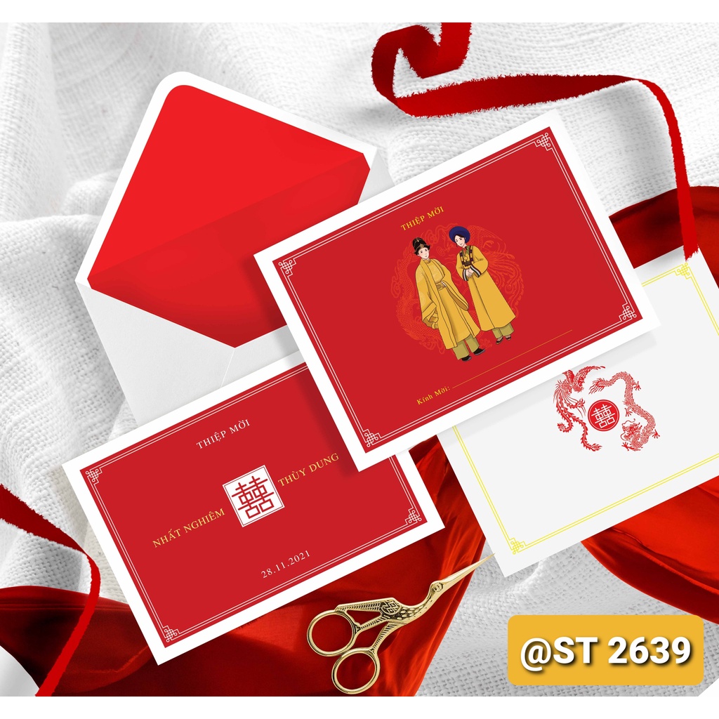 Thiệp cưới có phong bì in kỹ thuật số - in từ 300 thiệp