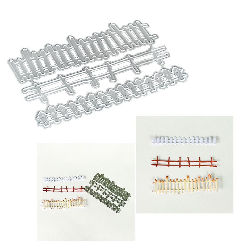 QQ Khuôn Cắt Giấy Bằng Thép Carbon Họa Tiết Hàng Rào Hoạt Hình Độc Đáo DIY