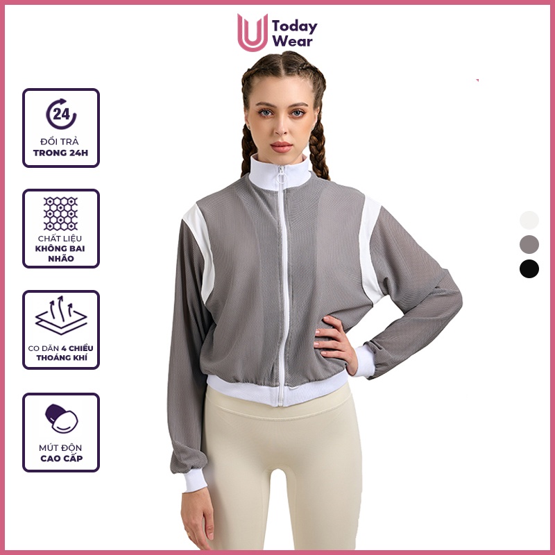 Áo Khoác Thể Thao Nữ Chắn Gió Che Nắng Amber Jacket ( chất liệu cao cấp, mỏng nhẹ, đạp xe