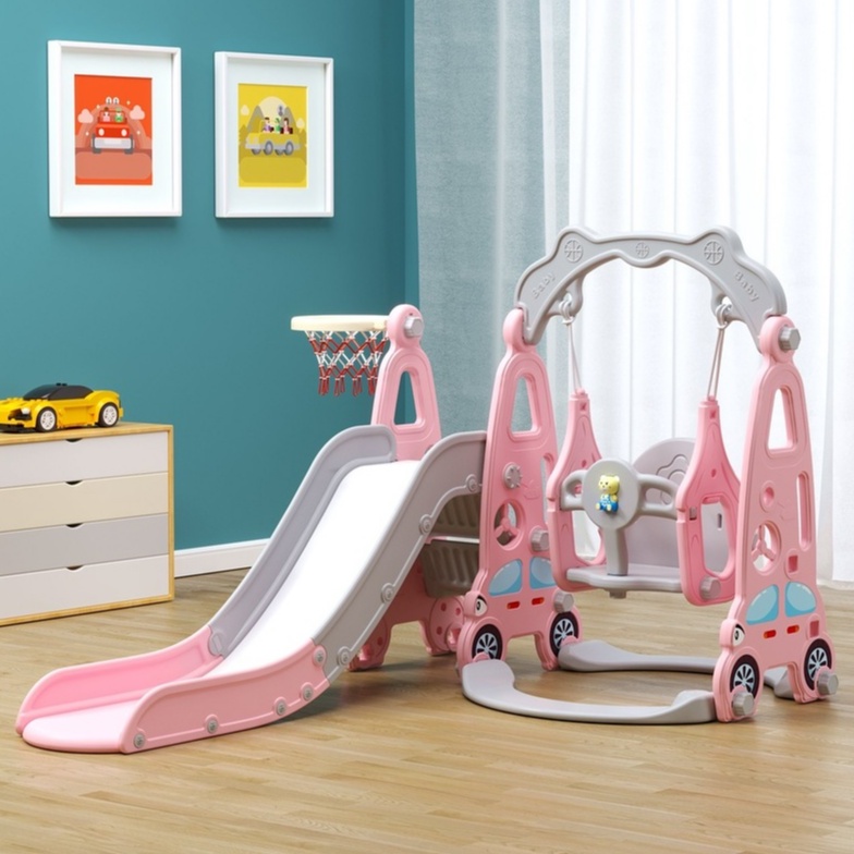 CẦU TRƯỢT XÍCH ĐU MẪU 2022 TẶNG KÈM BÓNG RỔ VÀ GẤU PHÁT NHẠC