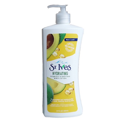 Dưỡng thể chiết xuất trái bơ St. Ives Daily Hydrating Body Lotion Vitamin E and Avocado 621ml