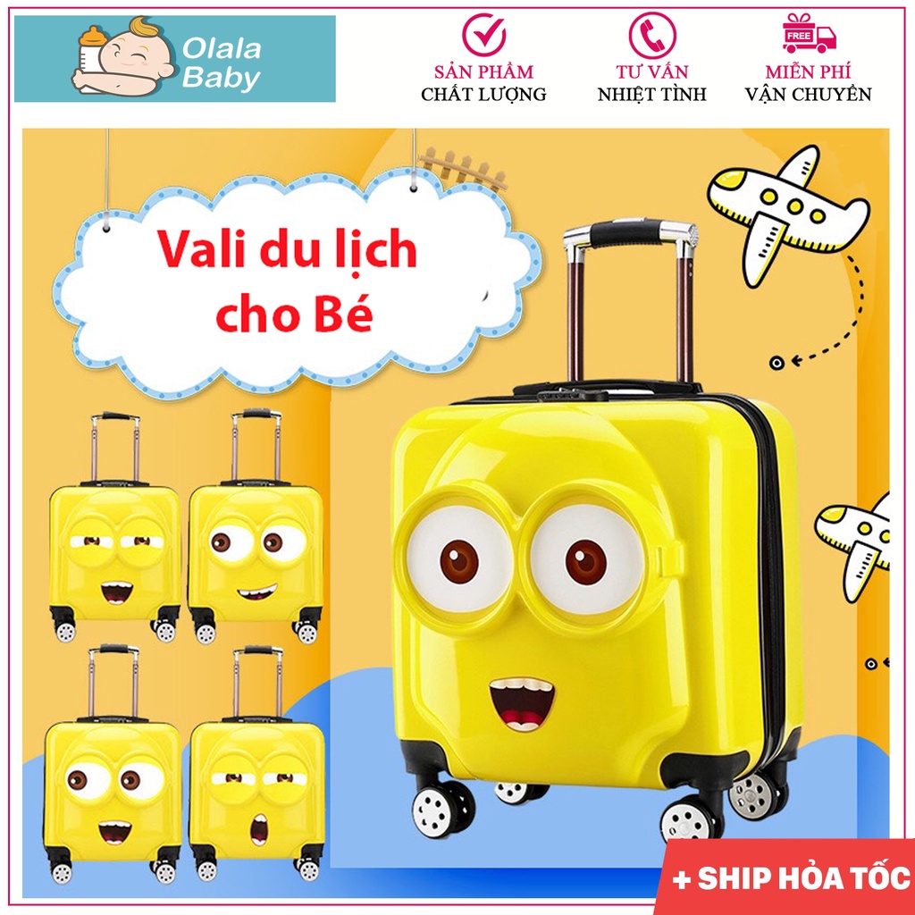 VALI MINION (SIZE 18) CHO BÉ TRAI GÁI (HÀNG LOẠI 1 - CÓ SẴN)