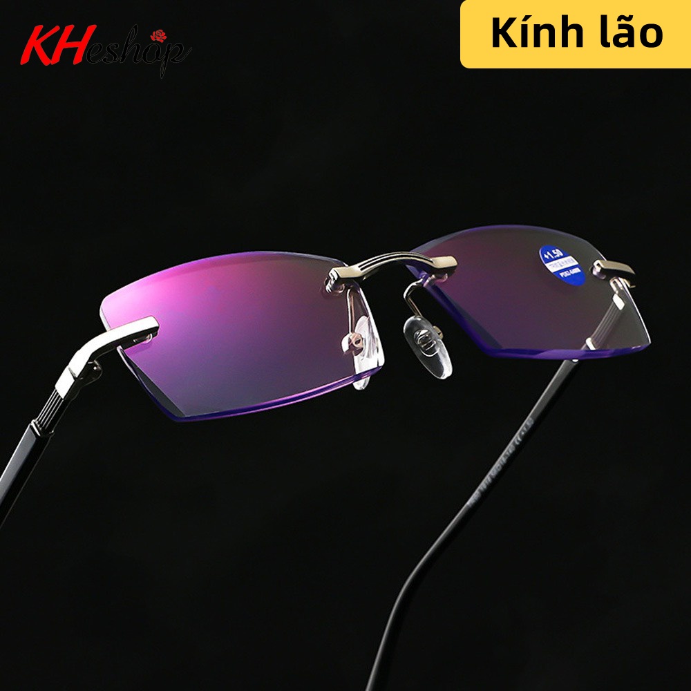 Kính viễn thị đọc báo tròng cắt cạnh kim cương siêu nhẹ chống ánh sáng xanh chất liệu Tr90 mã Y1918