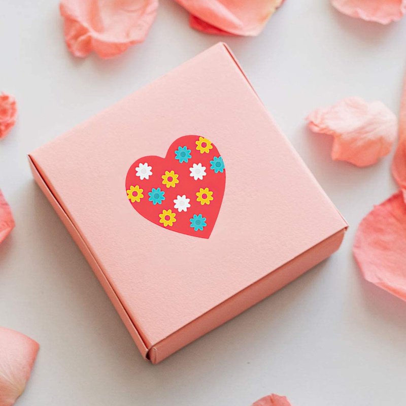 Cuộn 500 Miếng Dán Hình Trái Tim Trang Trí Ngày Valentine