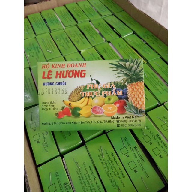 Tinh dầu chuối Lệ Hương hộp 10 ống