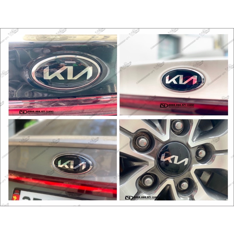 Decal Logo KIA Morning, Cerato, k3k5 cũ, Optima từ đời 2016-2021 (7 miếng tặng 3 miếng và 2 miếng dán thử không chữ)