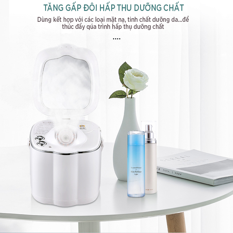 Máy Xông Mặt Mini Chính Hãng K-SKIN, Công Nghệ Xông Hơi Nano ION, Tích Hợp Đèn UV Diệt Khuẩn