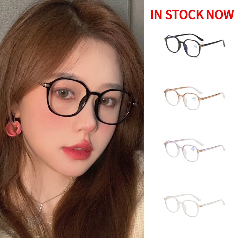 Mắt Kính Gọng Tròn Chống Bức Xạ / Ánh Sáng Xanh Thời Trang Hàn Quốc Cổ Điển Cho Nam Và Nữ