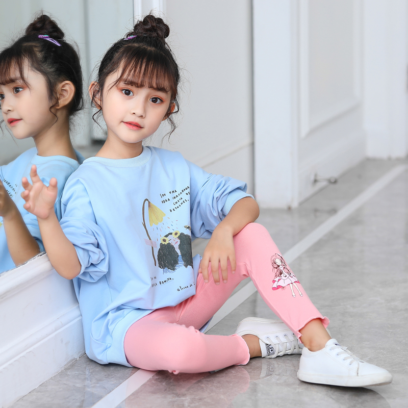 Quần Legging Cotton Hoạ Tiết Hoạt Hình Cho Bé Gái Size 100 160