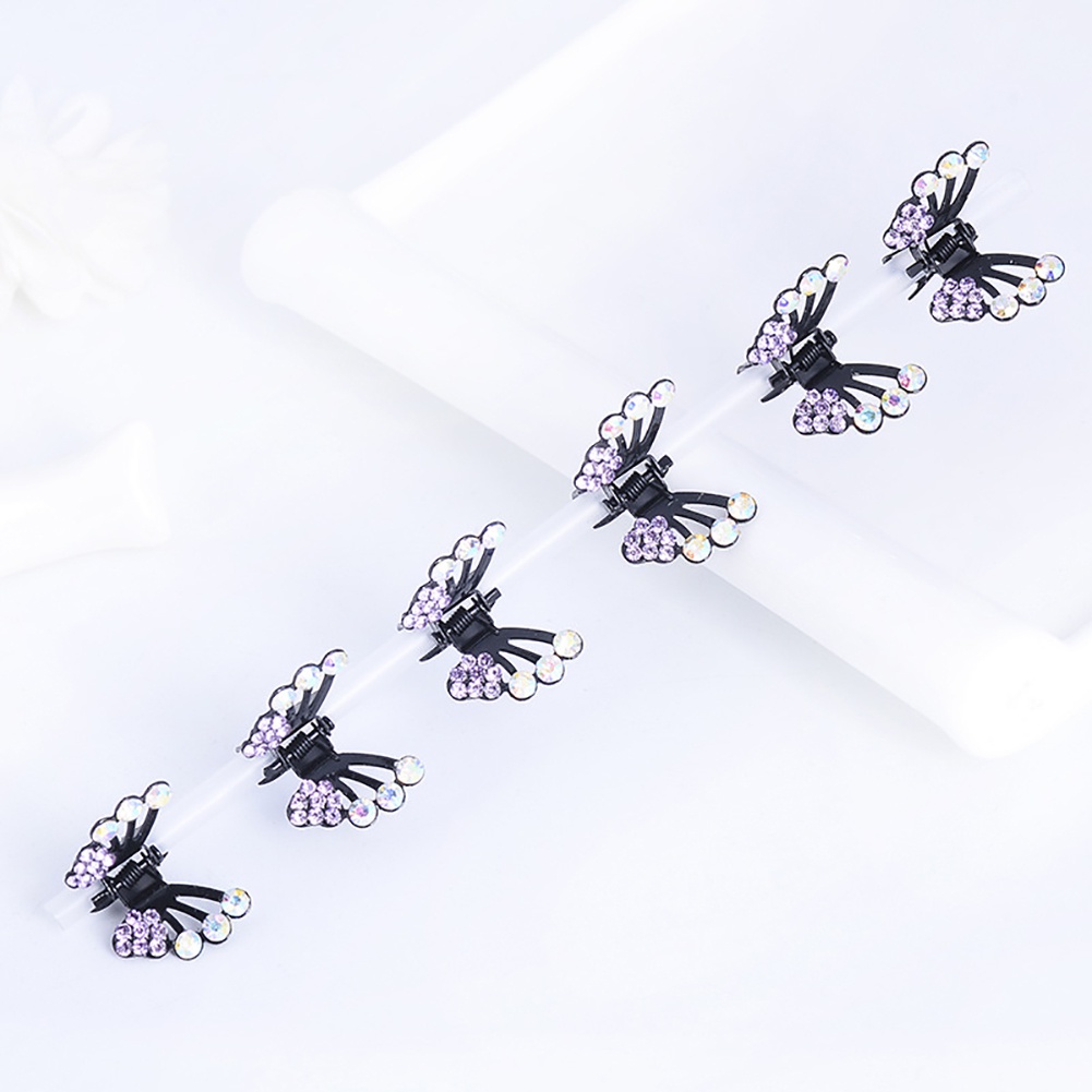 Set 6 kẹp tóc mini hình chú bướm đính đá đáng yêu