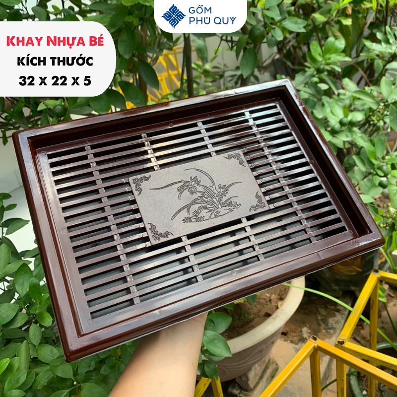 Khay Đựng Ấm Chén - Trà Đạo Cực Đẹp Có Khay Thoát Nước Cao Cấp Gomphuquy 🍵☕