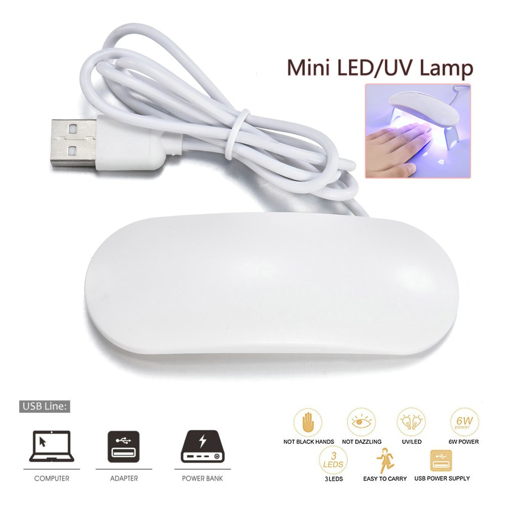 (Hàng Mới Về) Đèn Led Uv Sấy Khô Sơn Móng Tay Mini Usb