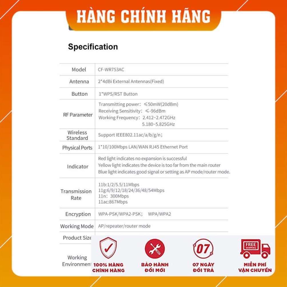 ✔️Kích Sóng Wifi Băng Tần Kép COMFAST CF-W753AC Tốc Độ 1200Mbps Cực Khỏe, Cực Mạnh | BigBuy360 - bigbuy360.vn