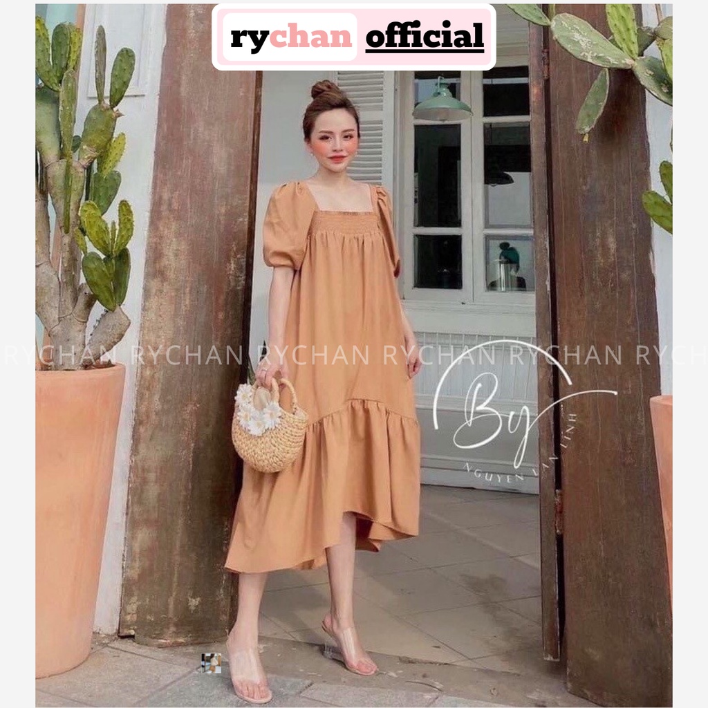 Đầm Suông Đuôi Cá Tay Phồng Form To Thoải Mái - DS962