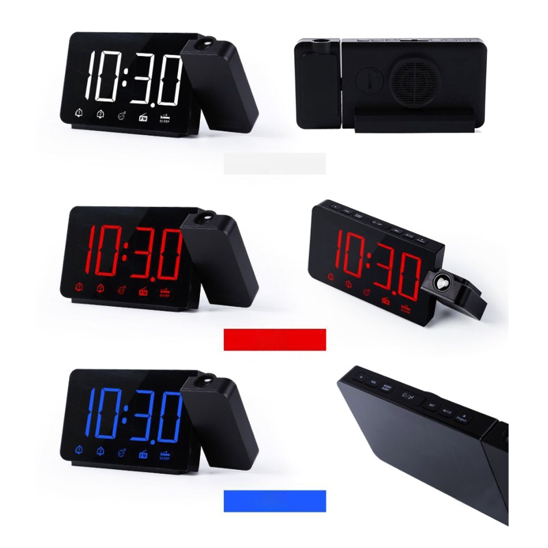 Đồng Hồ Báo Thức Kỹ Thuật Số 2 Đồng Hồ Báo Thức FM Radio Màn Hình LED USB Để Bàn Trang Trí