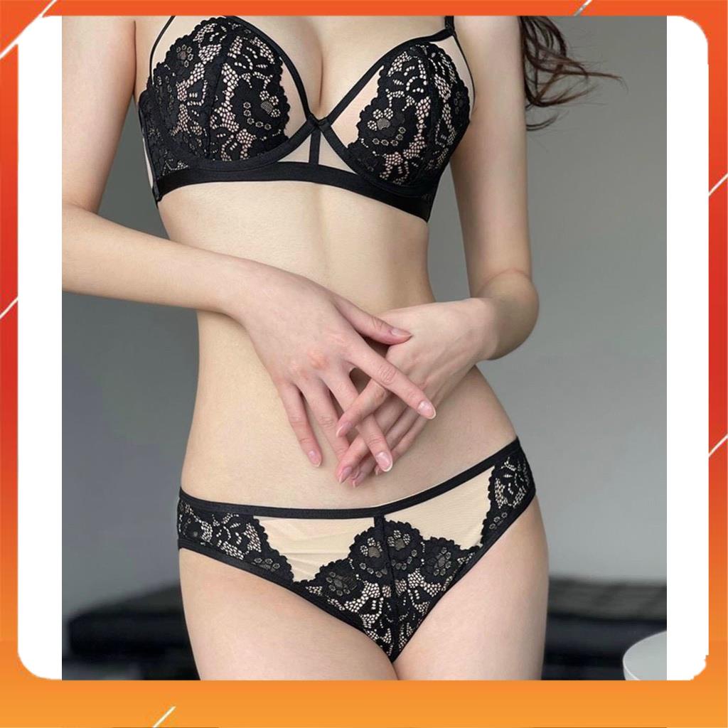 Set bộ đồ lót Pinkk cao cấp áo có gọng cup chéo đệm mút vừa nâng đẩy ngực B13912