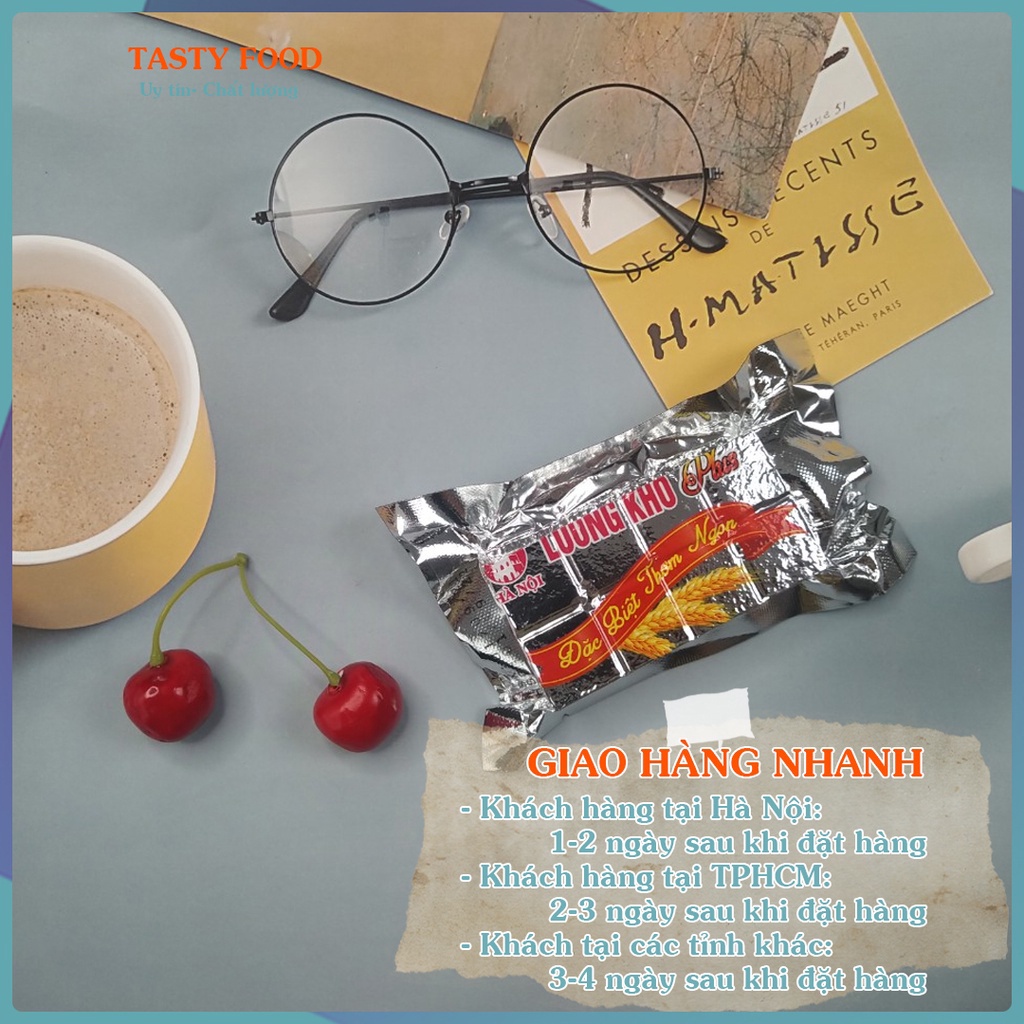 Lương khô Plus Hà Nội hộp 700g, lương khô hộp vàng cao cấp đồ ăn vặt Tasty Food