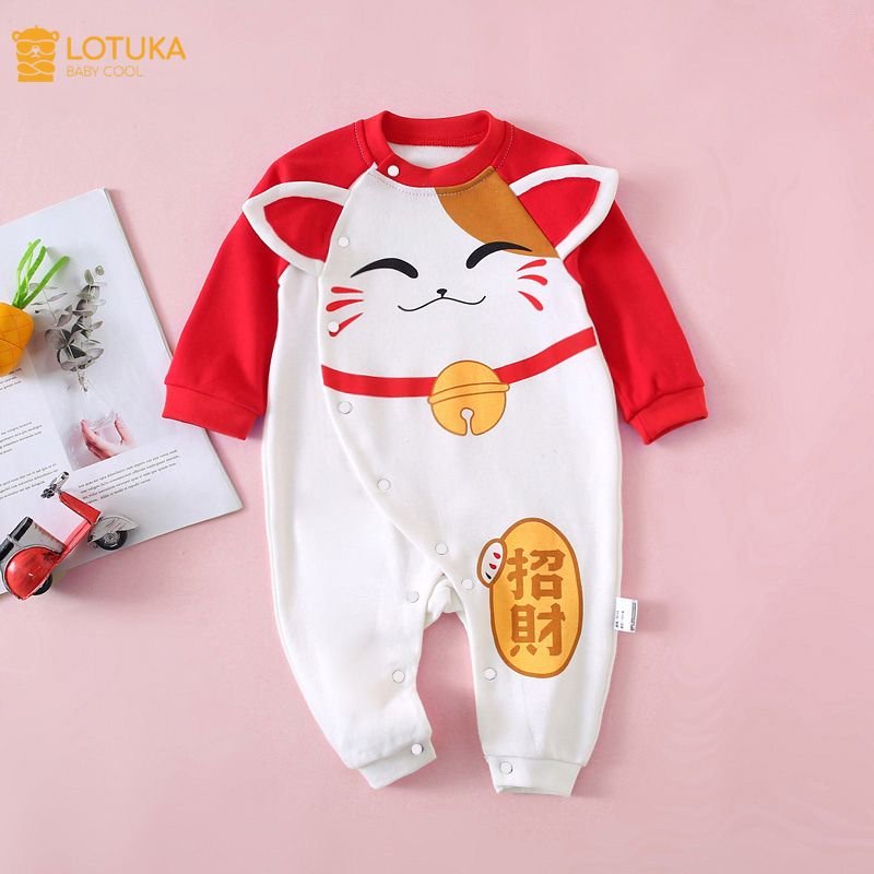 Body Dài Tay cho Bé mẫu quần áo trẻ em sơ sinh hình Kỳ Lân hồng chất Cotton Mềm Mịn từ 3-12kg
