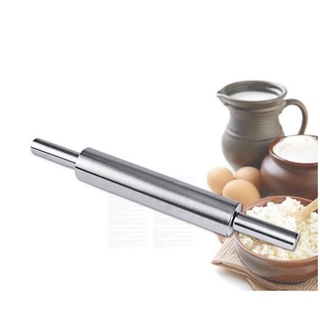 Cán bột inox dài 43cm, phần trục xoay lăn bột dài 25cm