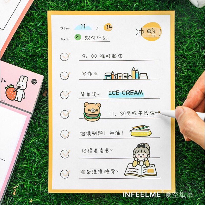 Giấy note (ghi chú) và sticker Infeel.Me - Gồm 10 tờ note + 01 sticker