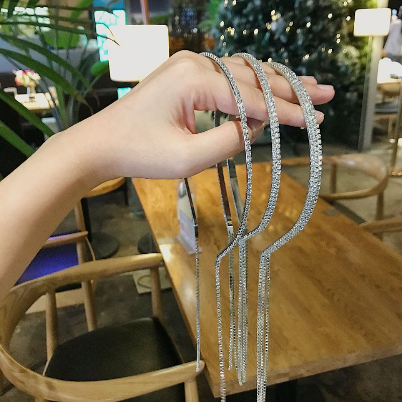 Băng Đô Đính Đá Co Giãn Tốt Phối Tua Rua Lưng Độc Đáo Thời Trang