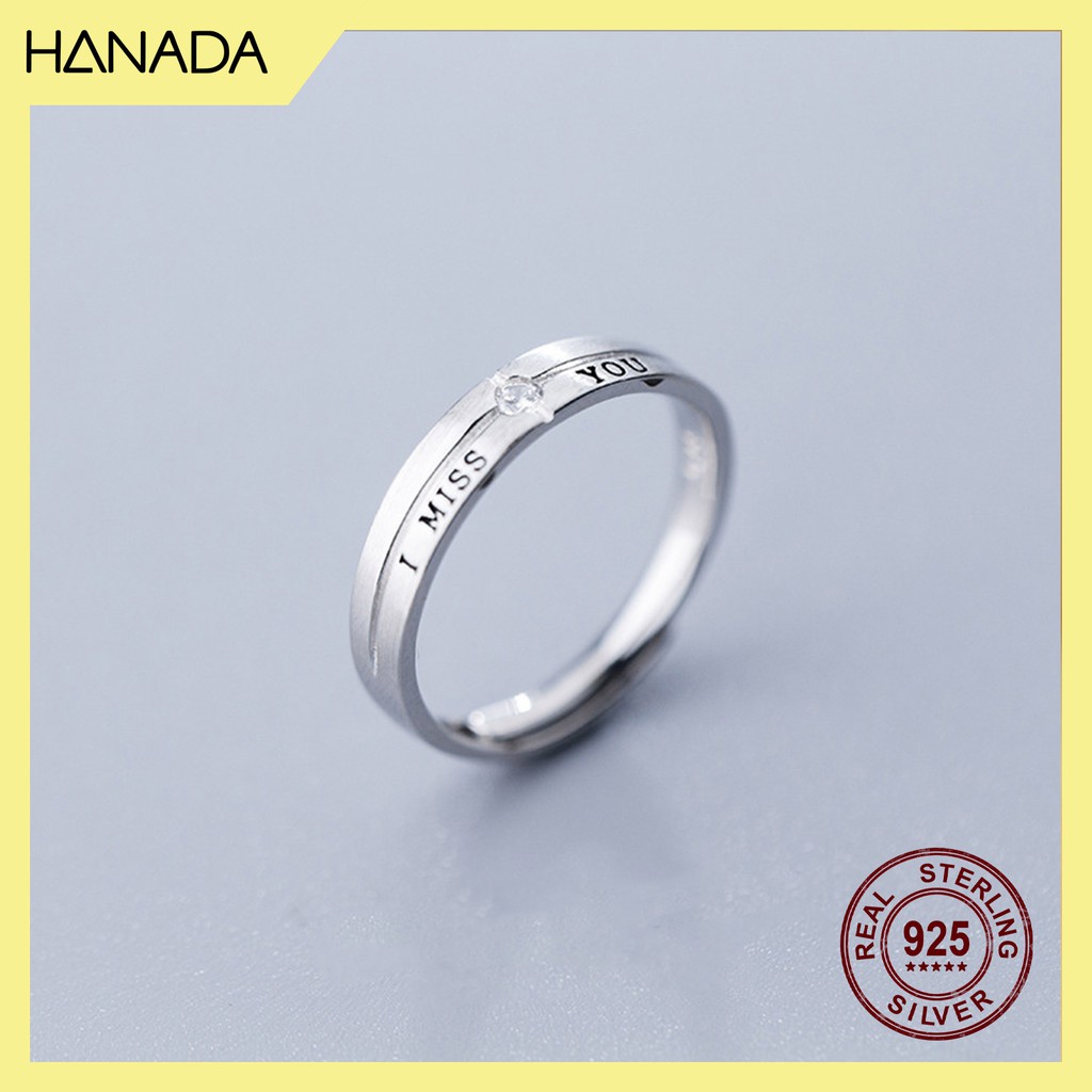 Nhẫn Cặp Bạc 925 Hanada I Miss You 0109 L17