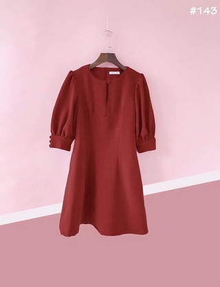 Đầm dáng xoè tay phồng ( kèm clip + ảnh thật)