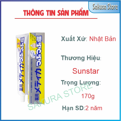 Kem đánh răng muối Sunstar 170g Nội địa Nhật giúp làm trắng răng thơm miệng ngăn ngừa các vấn đề về răng miệng