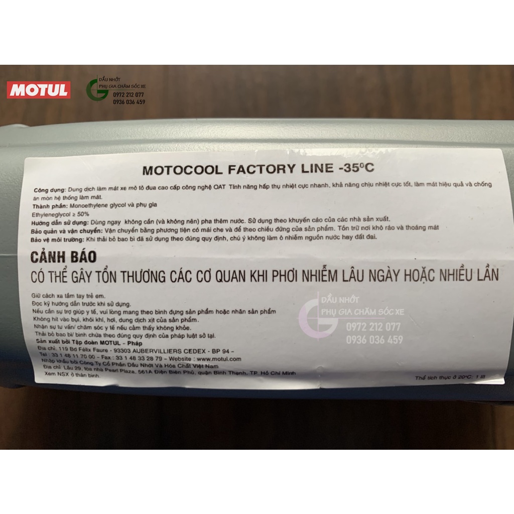 Nước làm mát pha sẵn Motul Motocool Factory Line Organic+
