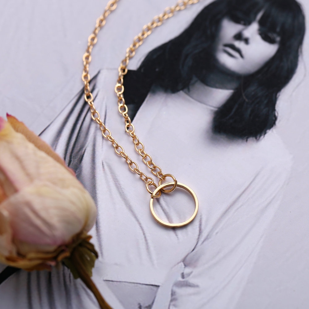 IF ME Vòng cổ hợp kim mặt nhẫn kiểu Hàn Quốc dành cho nữ