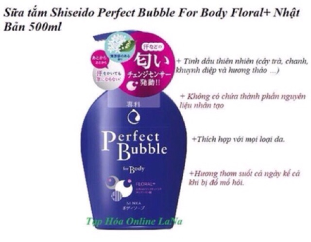 Sữa tắm Shiseido perfect bubble Nhật Bản